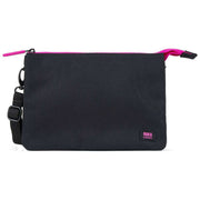 Roka Black Carnaby XL All Black Pink Label Recycled Canvas Crossbody Bag