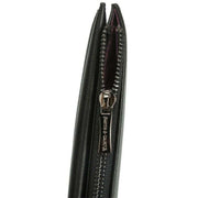 Smith and Canova Black Smooth Leather Long Zip Top Pocket Purse