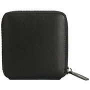 Smith and Canova Black Smooth Leather Square Zip Purse