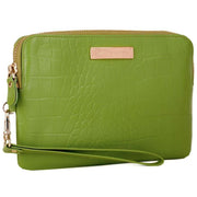 Smith and Canova Green Embossed Leather USB Charging Purse