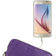 Smith and Canova Purple Leather USB Charging Purse