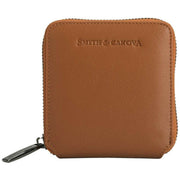 Smith and Canova Tan Smooth Leather Square Zip Purse