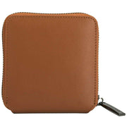 Smith and Canova Tan Smooth Leather Square Zip Purse