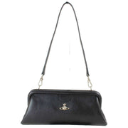 Vivienne Westwood Black Jane Supple Leather Frame Purse Bag