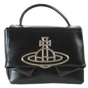 Vivienne Westwood Black Sibyl Silk Leather Shoulder Bag