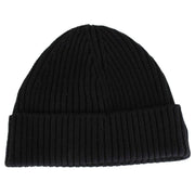 Lacoste Black Ribbed Wool Beanie