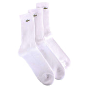 Lacoste White Sports High Cut 3 Pack Trainer Socks