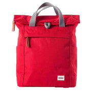 Roka Red Finchley A Medium Sustainable Canvas Backpack