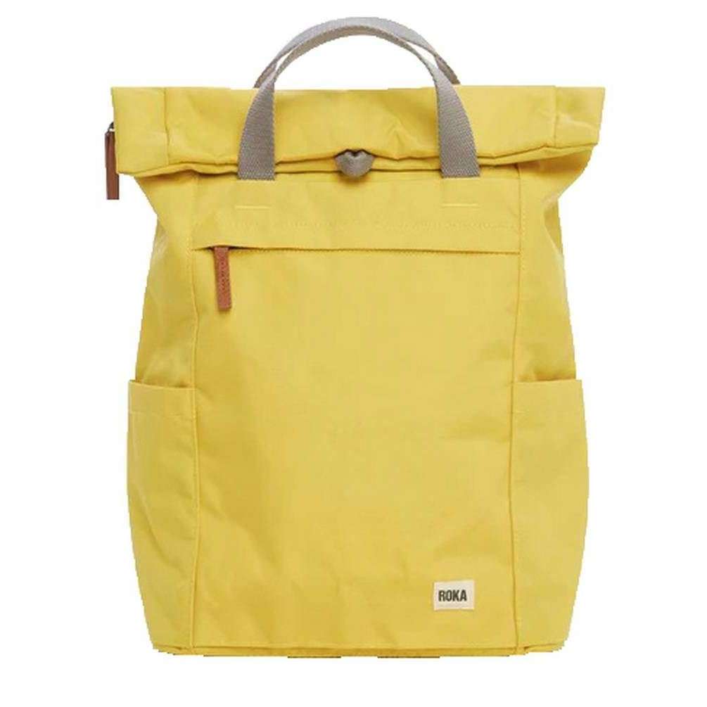 Roka Yellow Finchley A Medium Sustainable Canvas Backpack Grahams of Bath
