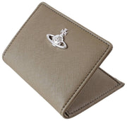 Vivienne Westwood Khaki Saffiano Slim Flap Card Holder Purse