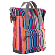 Roka Multi-colour Bantry B Small Sustainable Canvas Striped Backpack