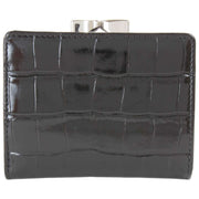Vivienne Westwood Black Croc Embossed Small Frame Purse