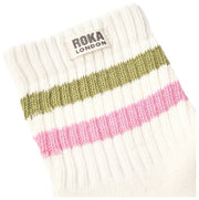 Roka Green Windosr Stripe Crew Socks