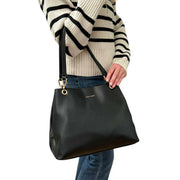 david-jones-black-twin-handle-multi-pocket-shoulder-bag-34505766