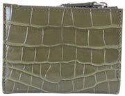 Vivienne Westwood Khaki Embossed Croc Slim Flap Card Holder Purse