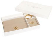 Alice Wheeler London Beige Bow Card Holder and Keyring Gift Set