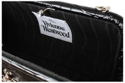 Vivienne Westwood Black Jane Croc Effect Frame Purse Bag
