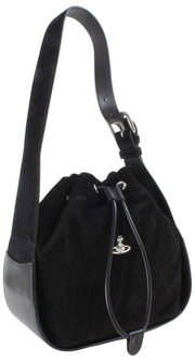 Vivienne Westwood Black Stacey Suede Leather Bucket Bag
