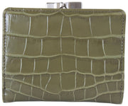 Vivienne Westwood Khaki Croc Embossed Small Frame Purse
