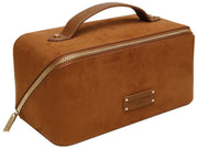 Alice Wheeler London Tan Kensington Suede Train Case