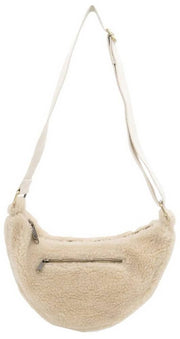 Hindbag Cream Andrea Teddy Half Moon Bag