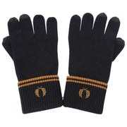 Fred Perry Black Twin Tipped Merino Wool Gloves