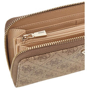 GUESS Brown Laurel II Large Zip Around Purse