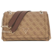GUESS Brown Noelle II Convertible Across Body Flap Bag