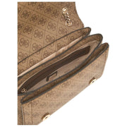 GUESS Brown Noelle II Convertible Across Body Flap Bag