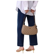 GUESS Brown Noelle II Top Zip Shoulder Bag