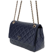 GUESS Navy Juliet Convertible Across Body Flap Bag