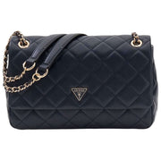 GUESS Navy Juliet Convertible Across Body Flap Bag