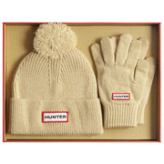 Hunter Beige Anagach Pom Beanie and Gloves Box Set