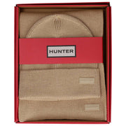 Hunter Beige Arla Ribbed Cuff Beanie and Scarf Box Set
