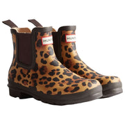Hunter Beige Original Leopard Chelsea Boots