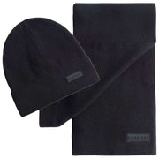 Hunter Black Arla Ribbed Cuff Beanie and Scarf Box Set