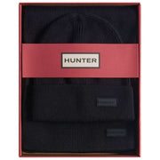 Hunter Black Arla Ribbed Cuff Beanie and Scarf Box Set