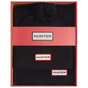 Hunter Black Arrinay Ribbed Pom Beanie and Scarf Box Set