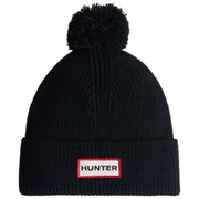 Hunter Black Brenig Ribbed Pom Pom Beanie