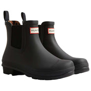 Hunter Black Original Leopard Backstrap Chelsea Boots