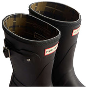 Hunter Black Original Short Tartan Lined Wellington Boots