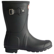 Hunter Black Original Short Tartan Lined Wellington Boots
