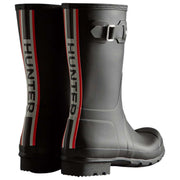 Hunter Black Original Short Tri Colour Logo Wellington Boots