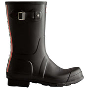 Hunter Black Original Short Tri Colour Logo Wellington Boots