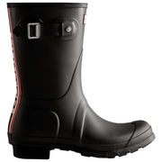Hunter Black Original Short Tri Colour Logo Wellington Boots