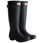 Hunter Black Original Tall Tartan Lined Wellington Boots