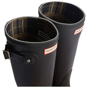 Hunter Black Original Tall Tartan Lined Wellington Boots