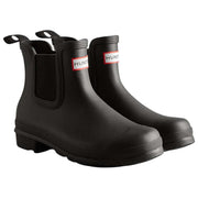 Hunter Black Original Tri Colour Logo Chelsea Boots