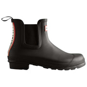 Hunter Black Original Tri Colour Logo Chelsea Boots