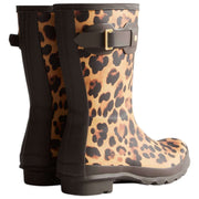 Hunter Brown Original Short Leopard Wellington Boots